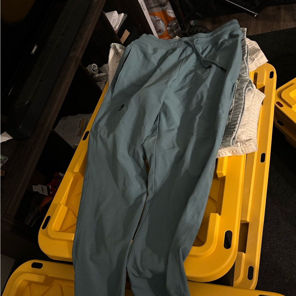 Men's Casual Drawstring Pants - Teal Blue